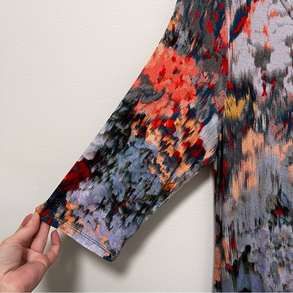 Soft Surroundings Nanette Floral Dress Jersey Knit Scoop Neck Maxi Size Small - Picture 5 of 6